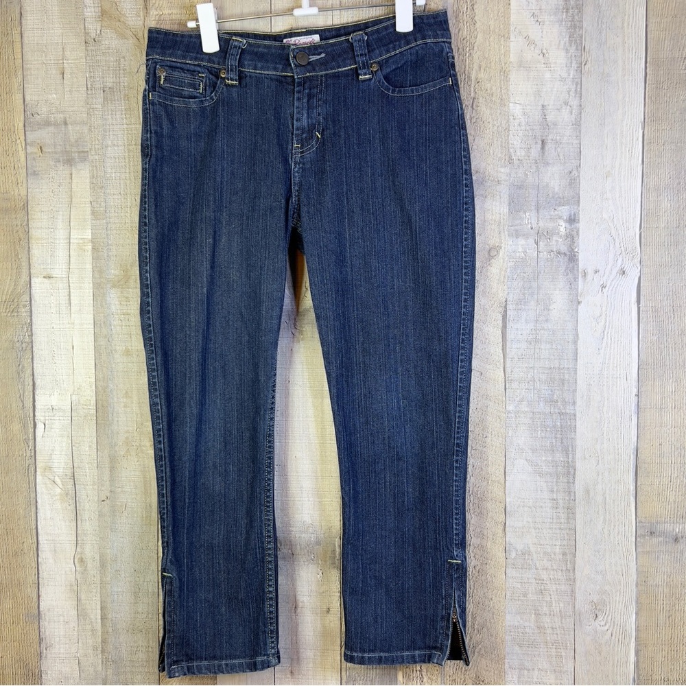 Penguin by Munsingwear (no size tag)Dark Blue Denim Capri’s with Leg Zip…